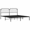 vidaXL Cadre de lit m&eacute;tal sans matelas avec t&ecirc;te de lit noir 183x213cm