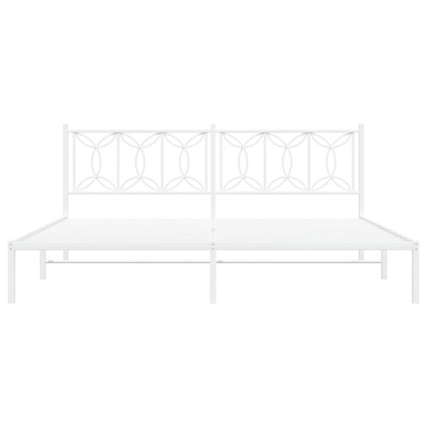 vidaXL Cadre de lit métal sans matelas et tête de lit blanc 193x203 cm