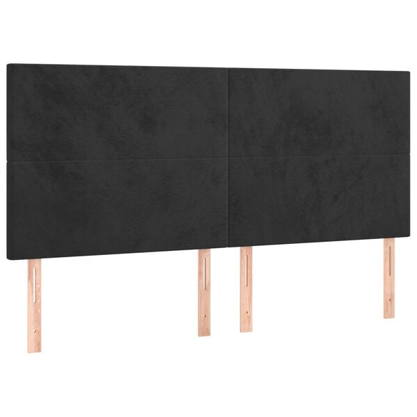 vidaXL T&ecirc;te de lit &agrave; LED Noir 160x5x118/128 cm Velours