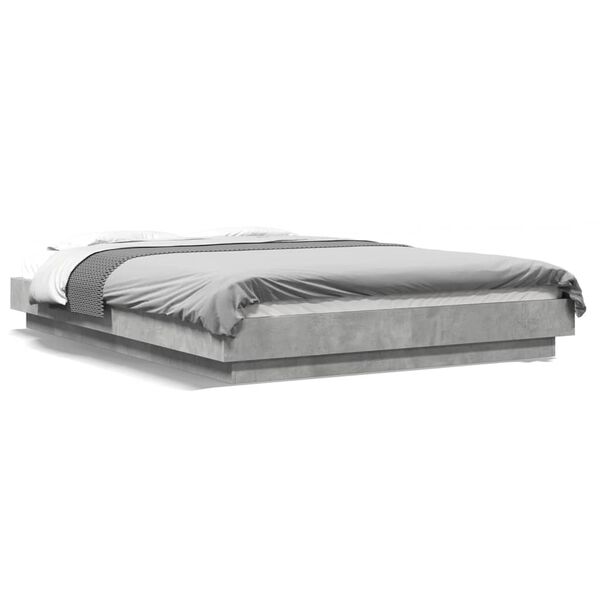 vidaXL Cadre de lit sans matelas gris b&eacute;ton 120x200 cm