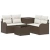 vidaXL Ensemble de Canap&eacute;s 6 pc Marron et cr&egrave;me blanche
