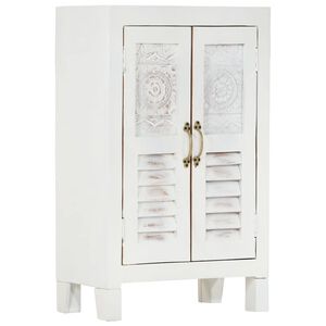 vidaXL Buffet blanc 55x30x90 cm bois massif d'acacia