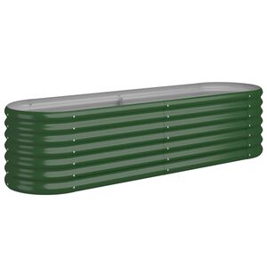 vidaXL Lit surélevé de jardin Acier galvanisé 152x40x36 cm Vert