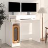 vidaXL Bureau avec lumi&egrave;res LED Blanc 97x45x90 cm Bois d'ing&eacute;nierie