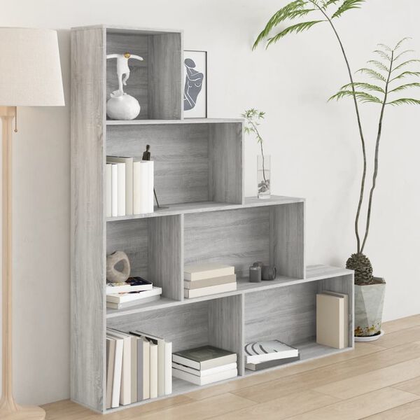 vidaXL Armoire &agrave; livres Sonoma gris 155x24x160 cm
