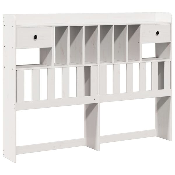 vidaXL T&ecirc;te de lit avec rangement blanc 160 cm bois massif de pin