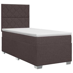 vidaXL Lit boxspring avec matelas Marron fonc&eacute; 80 x 200 cm Tissu