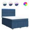 vidaXL Sommier &agrave; lattes de lit avec matelas Bleu 140x190 cm Tissu