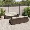 vidaXL Salon de jardin avec coussins 9 pcs marron r&eacute;sine tress&eacute;e