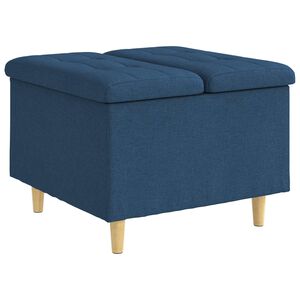 vidaXL Pouf de rangement avec coussin Bleu 60 x 60 x 45 cm tissu