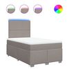 vidaXL Sommier &agrave; lattes de lit avec matelas taupe 120x190 cm tissu