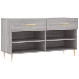 vidaXL Banc &agrave; chaussures sonoma gris 102x35x55 cm bois d'ing&eacute;nierie