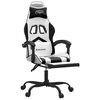 vidaXL Chaise de jeu avec repose-pied Blanc et noir Similicuir