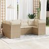 vidaXL Salon de jardin avec coussins 6 pcs beige r&eacute;sine tress&eacute;e