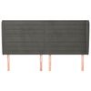 vidaXL T&ecirc;te de lit avec oreilles Gris fonc&eacute; 183x23x118/128 cm Velours