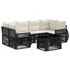 vidaXL Ensemble de canap&eacute; de jardin 7 pc Noir et blanc cr&egrave;me polyrotin