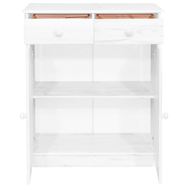 vidaXL Buffet 2 tiroirs Blanc 78x35x89 cm Bois de pin massif