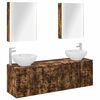 vidaXL Ensemble d'armoire de salle de bain 5 pcs Ch&ecirc;ne fum&eacute;