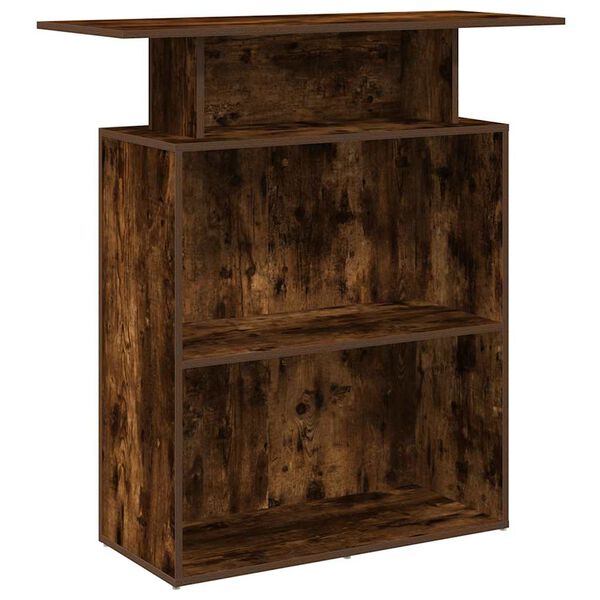 vidaXL Bureau de r&eacute;ception ch&ecirc;ne fum&eacute; 100x40x104 cm bois d'ing&eacute;nierie