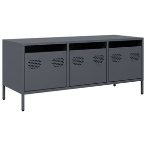 vidaXL Meuble TV anthracite 101,5x39x43,5 cm acier lamin&eacute; &agrave; froid