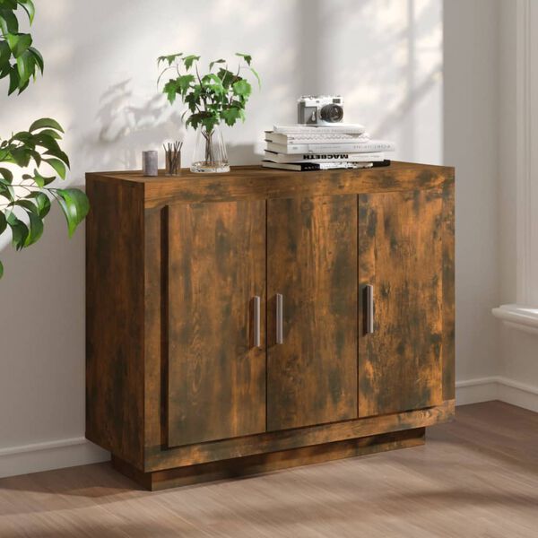vidaXL Buffet Ch&ecirc;ne fum&eacute; 92x35x75 cm Bois d'ing&eacute;nierie