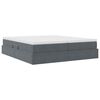 vidaXL Lit avec rangement et matelas Gris fonc&eacute; 200 x 200 cm Velours
