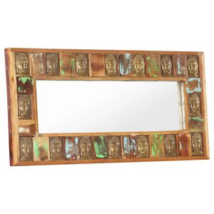 vidaXL Miroir avec rev&ecirc;tement Bouddha 110x50 cm Bois de r&eacute;cup&eacute;ration