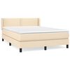 vidaXL Sommier &agrave; lattes de lit avec matelas Cr&egrave;me 140x190 cm Tissu