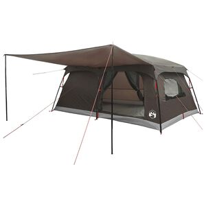 vidaXL Tente familiale 14 personne Marron Gris Polyester et Acier