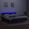 vidaXL Sommier &agrave; lattes de lit avec matelas LED Noir 160x200 cm Tissu