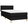 vidaXL Sommier &agrave; lattes de lit avec matelas Noir 90x190 cm Tissu
