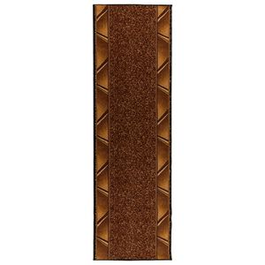 vidaXL Tapis Couloir FLORNES Tiss&eacute; Marron Zigzag 67 x 150 cm PP 7 mm
