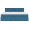VidaXL Cadre de lit ottoman avec matelas bleu fonc&eacute; 180x200 cm velours