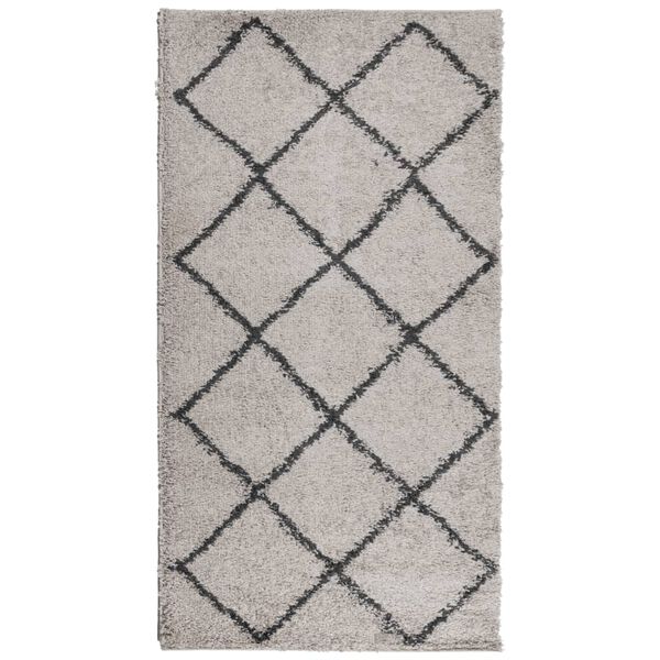 vidaXL Tapis shaggy &agrave; poils longs moderne beige anthracite 80x150 cm