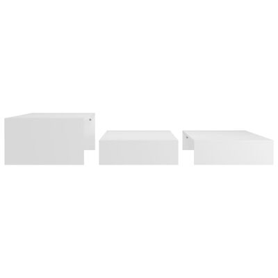 vidaXL Set tables basses gigognes Blanc 100x100x26,5 cm Aggloméré