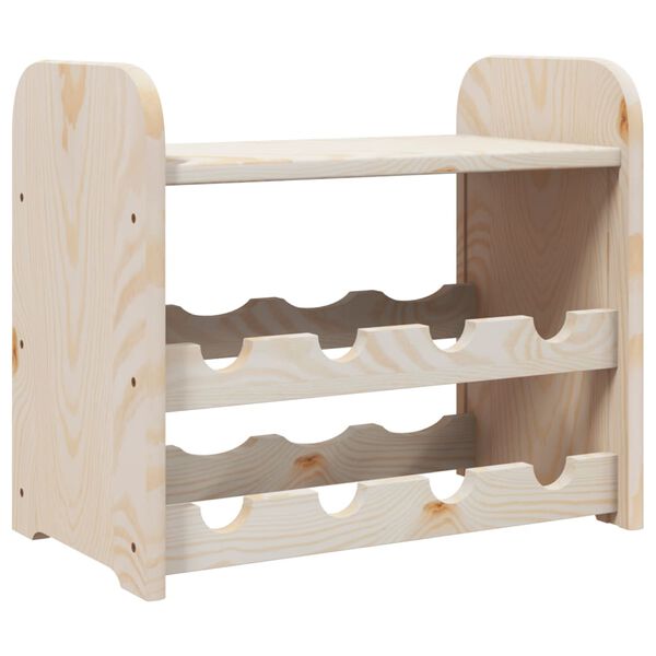 vidaXL Casier &agrave; vin avec panneau sup&eacute;rieur 43x25x37 cm bois pin massif