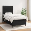 vidaXL Sommier &agrave; lattes de lit avec matelas Noir 90x200 cm Tissu