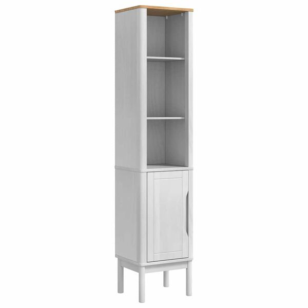 vidaXL Meuble de salle de bain haut avec porte Blanc 35 x 30 x 160 cm