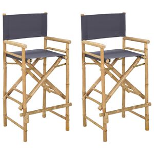 vidaXL Chaise de directeur pliante 2 pc Naturel Bambou