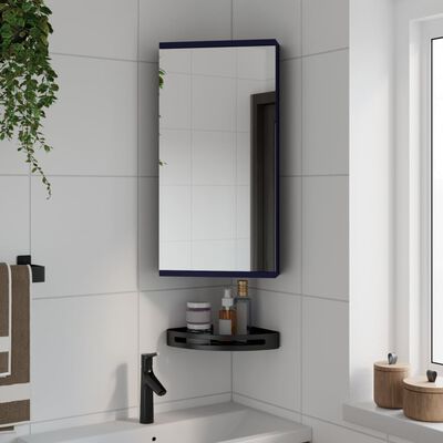 vidaXL Armoire de bain à miroir d'angle gris 30x24x60 cm