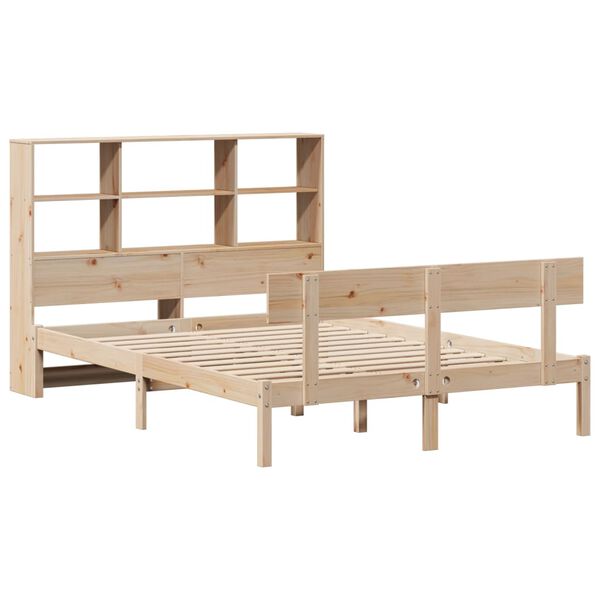 vidaXL Lit biblioth&egrave;que sans matelas 150x200 cm bois massif de pin