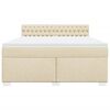 vidaXL Sommier &agrave; lattes de lit avec matelas Cr&egrave;me 180x200 cm Tissu