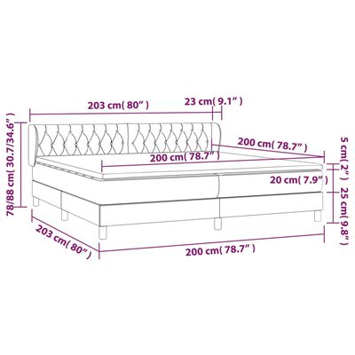 vidaXL Sommier à lattes de lit et matelas Noir 200x200 cm Velours