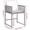 vidaXL Chaises de jardin avec coussins lot de 4 gris clair poly rotin