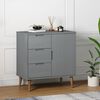 vidaXL Buffet MOLDE Gris 76,5x40x80 cm Bois massif de pin