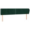 vidaXL T&ecirc;te de lit avec oreilles Vert fonc&eacute; 183x23x78/88 cm Velours