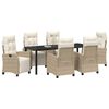 vidaXL Ensemble de salle &agrave; manger pour jardin 7 pcs Beige polyrotin