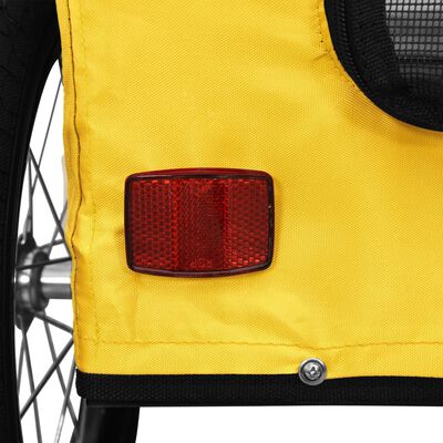 vidaXL Remorque de vélo pour animaux de compagnie jaune