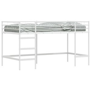 vidaXL Lit mezzanine pour enfants Uni Blanc 80 x 200 cm Acier