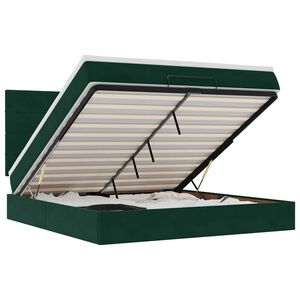 VidaXL Cadre de lit ottoman avec matelas vert fonc&eacute; 180x200cm velours